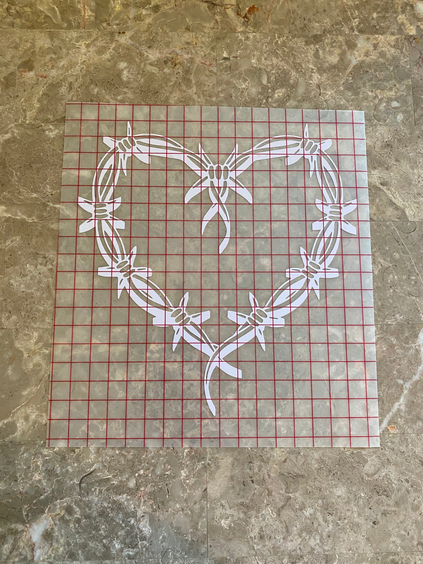 White heart vinyl car decal