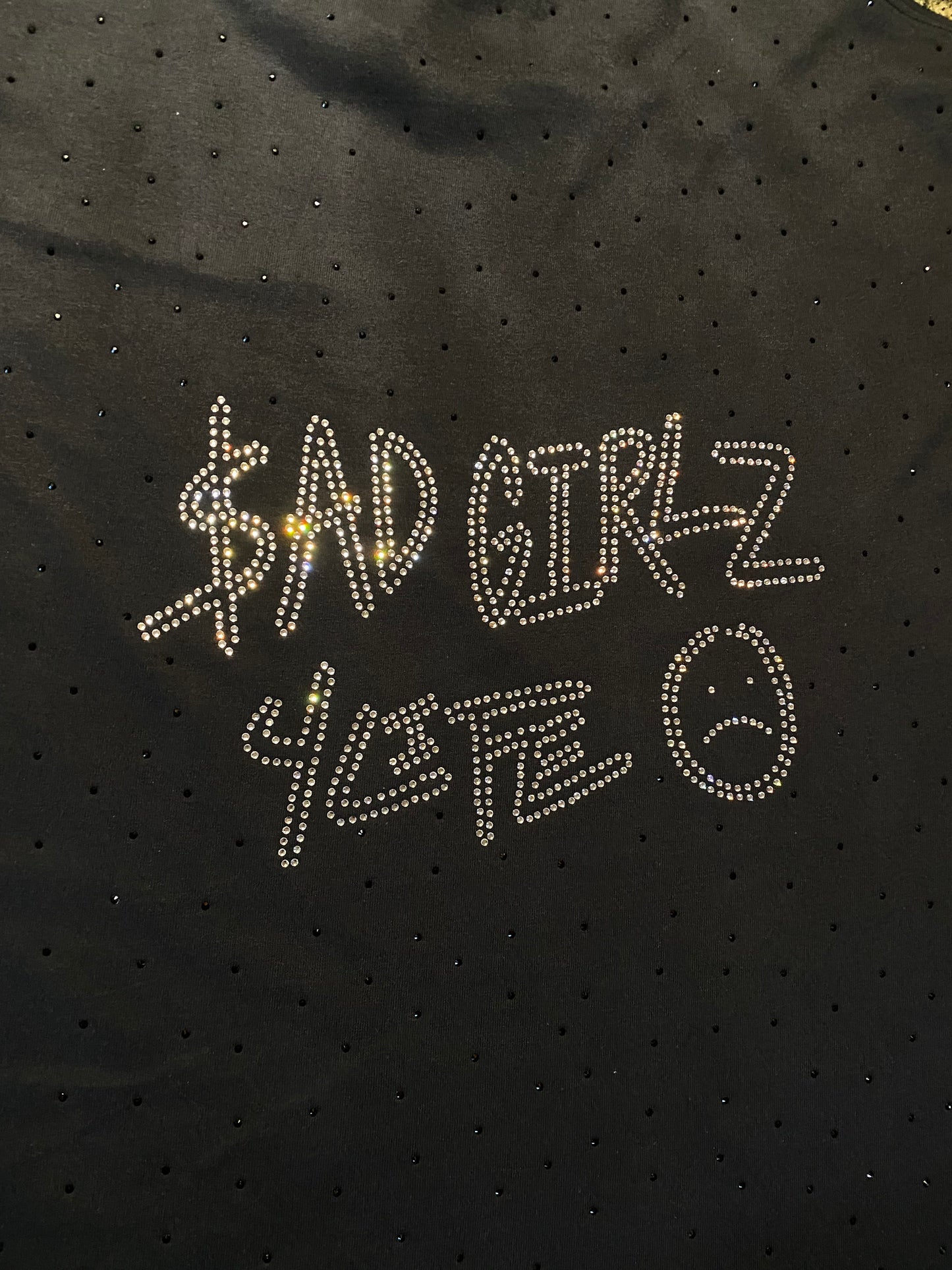 Rhinestones T-shirt-Sad Girlz