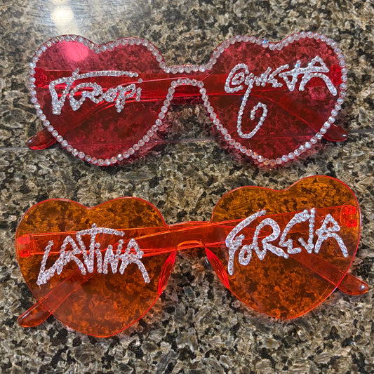 Rhinestones Heart sunglasses Bichota