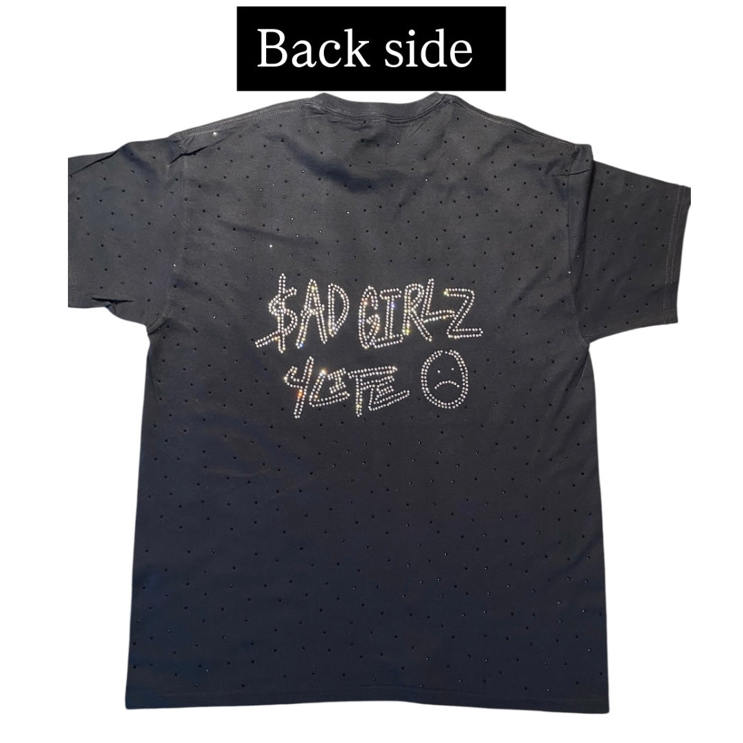 Rhinestones T-shirt-Sad Girlz