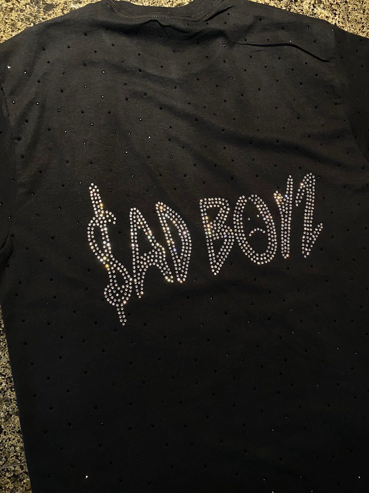 Rhinestones T-shirt-Sad Boyz
