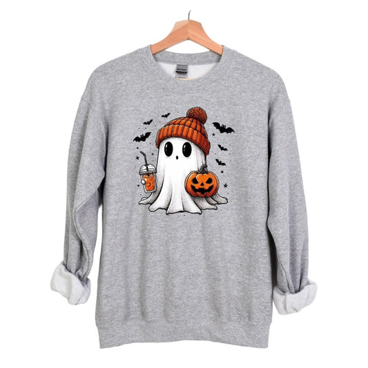 Sweatshirt- Ghost with iced drink