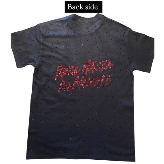 Rhinestones t-shirt Real Hasta La Muerte